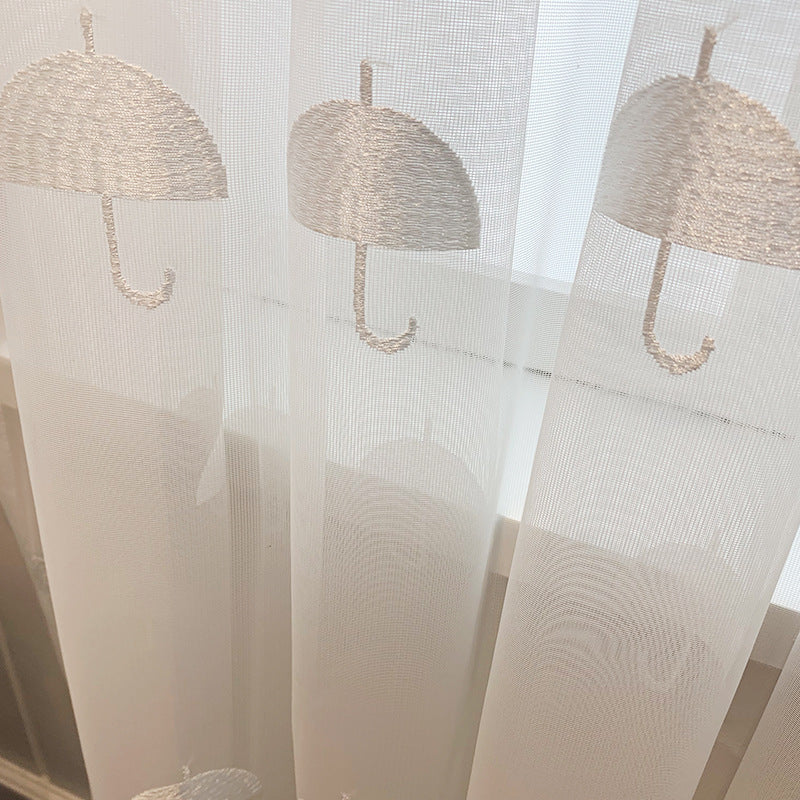 Cloud Chenille Curtain: Light Luxury for Kids' Rooms (Blue & White)