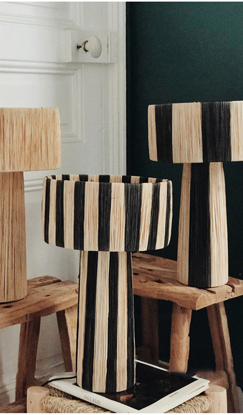 Japanese-style Hand-woven Living Room Bedroom Table Lamp Londecor