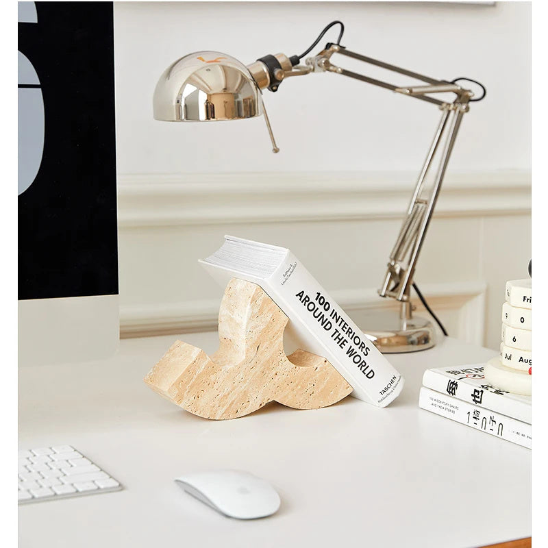 Yellow Cave Stone Bookend Decorations Study Office