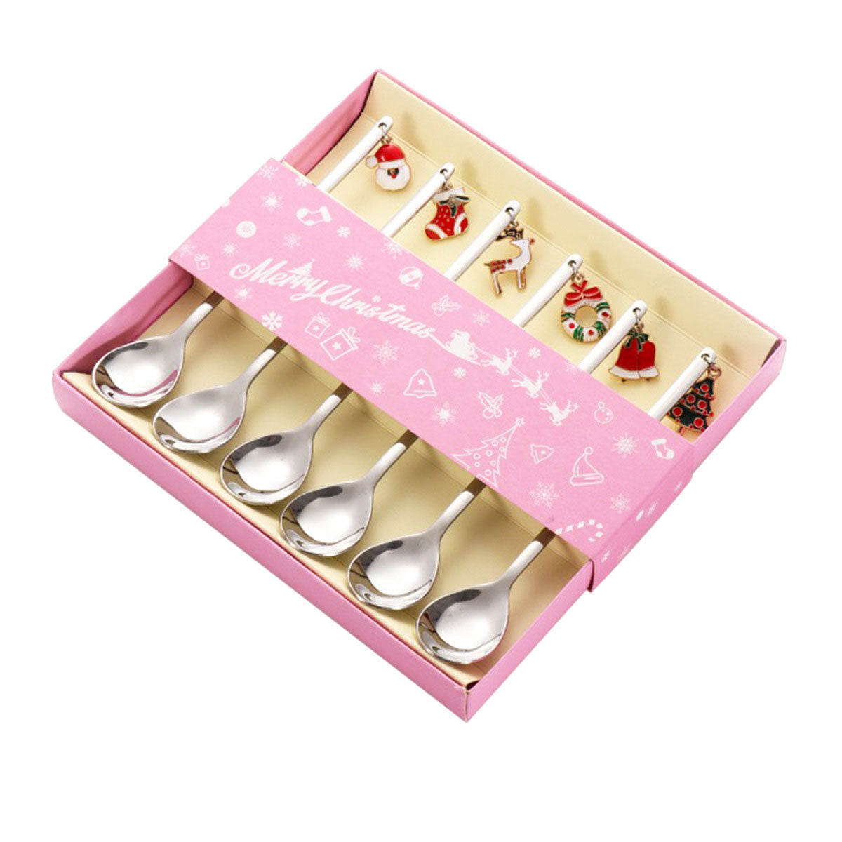 Christmas Gift Tableware Stainless Steel Coffee Spoon Dessert Spoon Fork Set