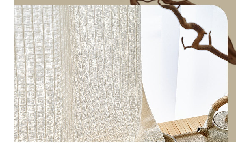 Warm Glow: Tawny Gauze Curtain - Perfect for Living Room, Bedroom, Balcony