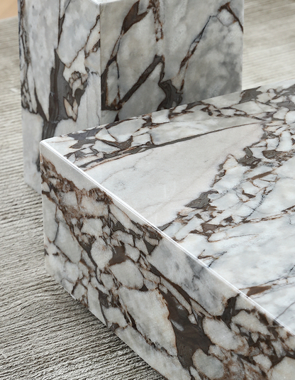 Matteo Square Coffee Table, Marble, White