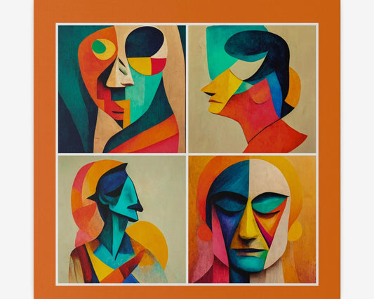 Abstract Faces Wall Art Printify