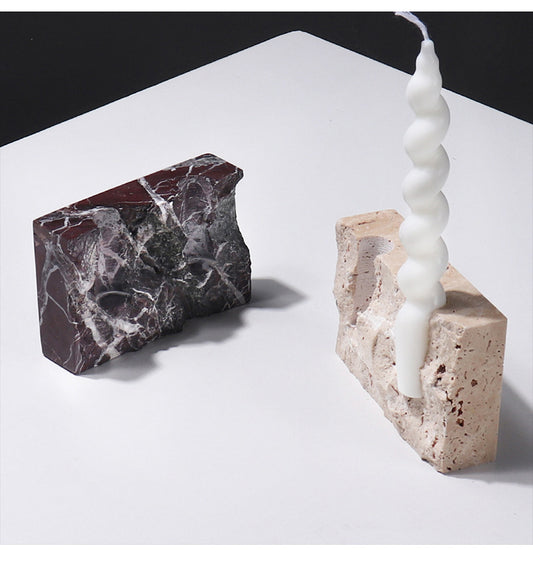 Product information: Material: Marble Size: yellow cave type a ZT0181HD, yellow cave type B ZT0182HD,Rosso Lepanto type a ZT0181ZL,Rosso Lepanto type B ZT0182ZL Process: Polishing Packing list: Candle Holder×1pc Product Image: Stone Candle Holder