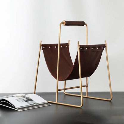 Office Leather Magazine Storage Rack Londecor