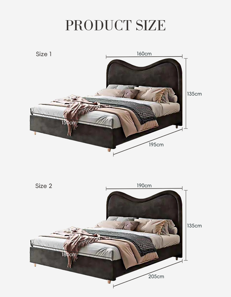 Baeyer King Size / Super King Size Bed, Velvet