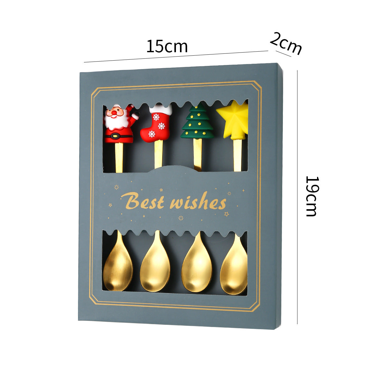 Christmas Gift Tableware Stainless Steel Coffee Spoon Dessert Spoon Fork Set