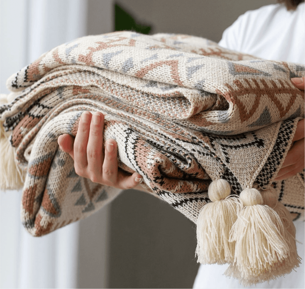 Knitted Bohemian throws