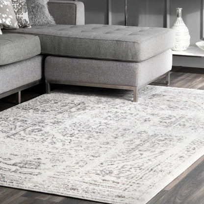 Helen Power Loom Grey/Off-White Rug