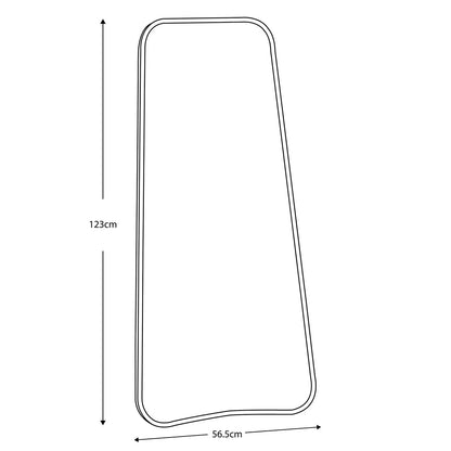 Modern Luxury: Bearsted Gold Leaning Mirror (Curved Metal Frame)