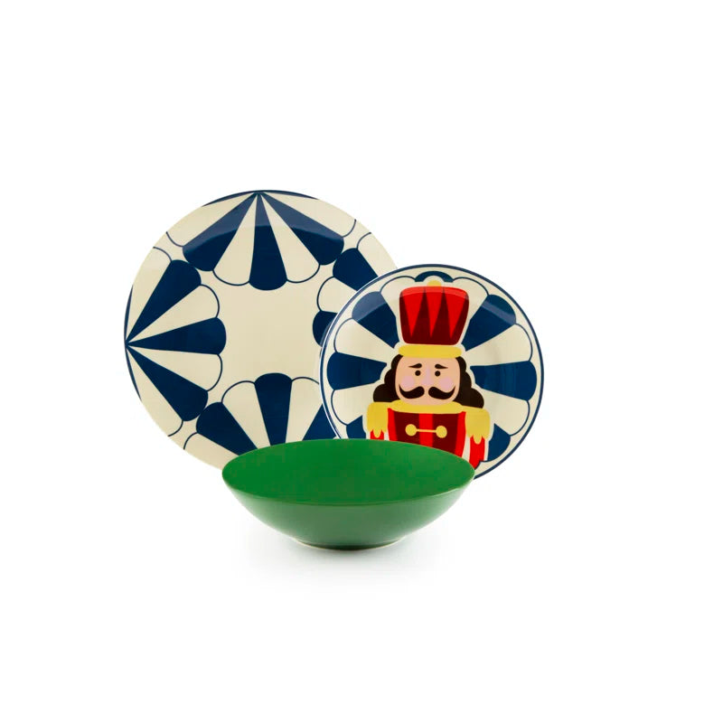 Excelsa 18-Piece Dinnerware Set: Vintage Christmas