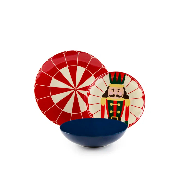 Excelsa 18-Piece Dinnerware Set: Vintage Christmas