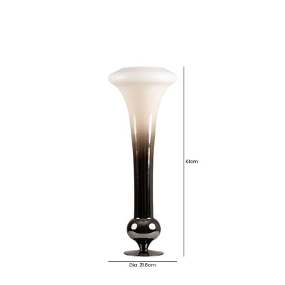 Ayvion Glass Floor Vase (White & Brown)