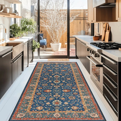 Traditional Blue and Red Rug