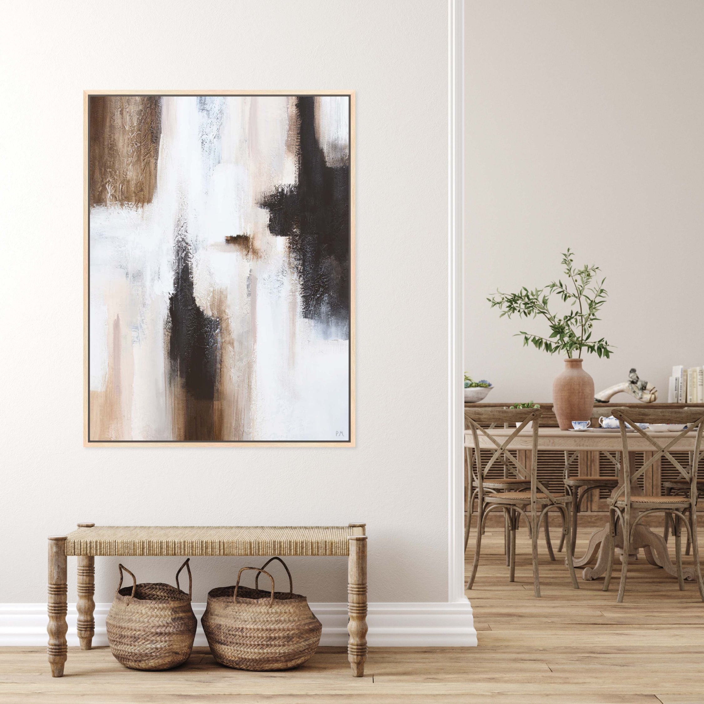 Casa I Portrait Framed Printed Canvas