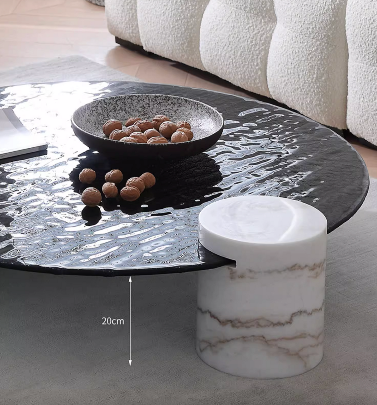 Baxter Coffee Table, Wave Top