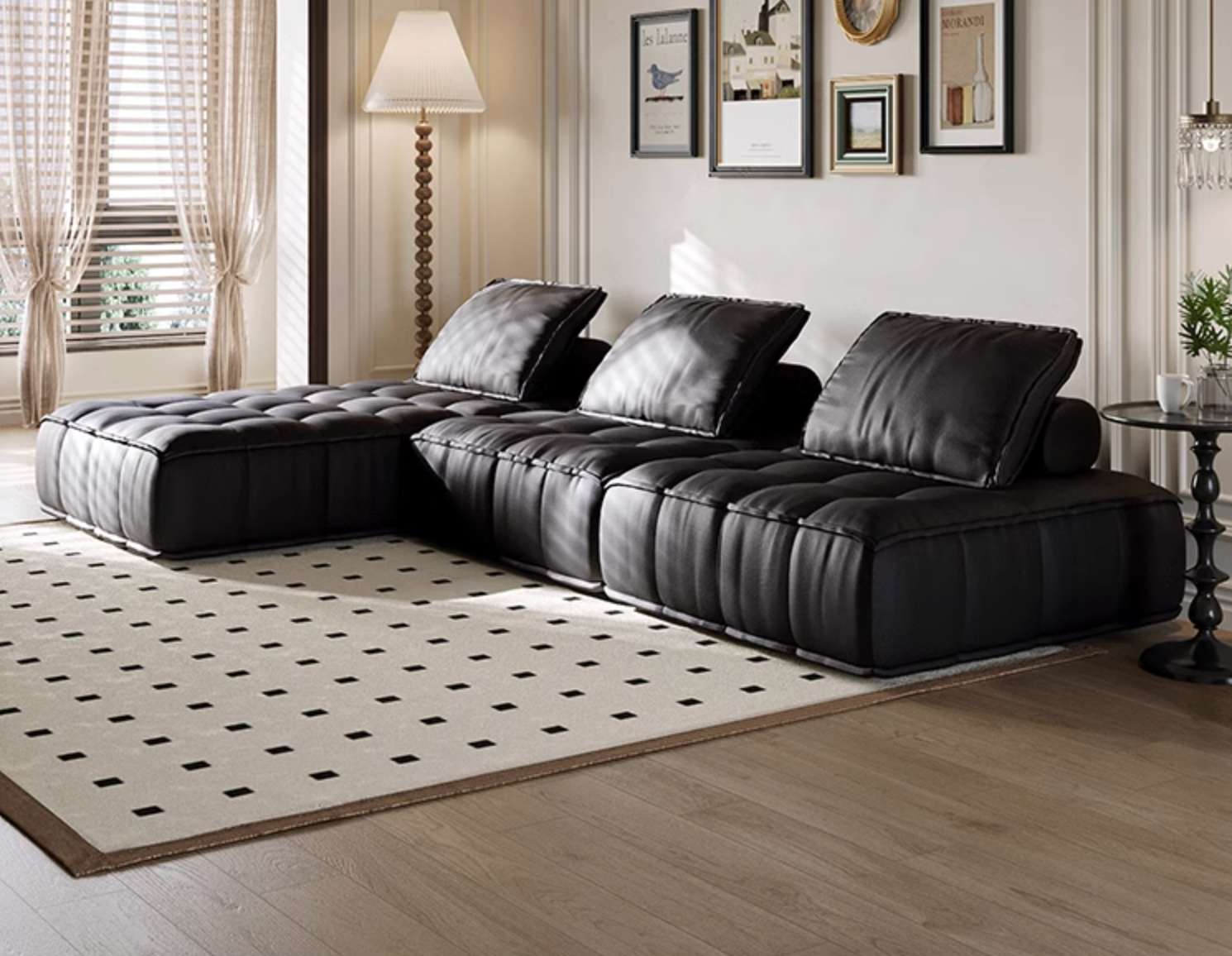Lani Modular Seater Sofa, Single Seater, Black