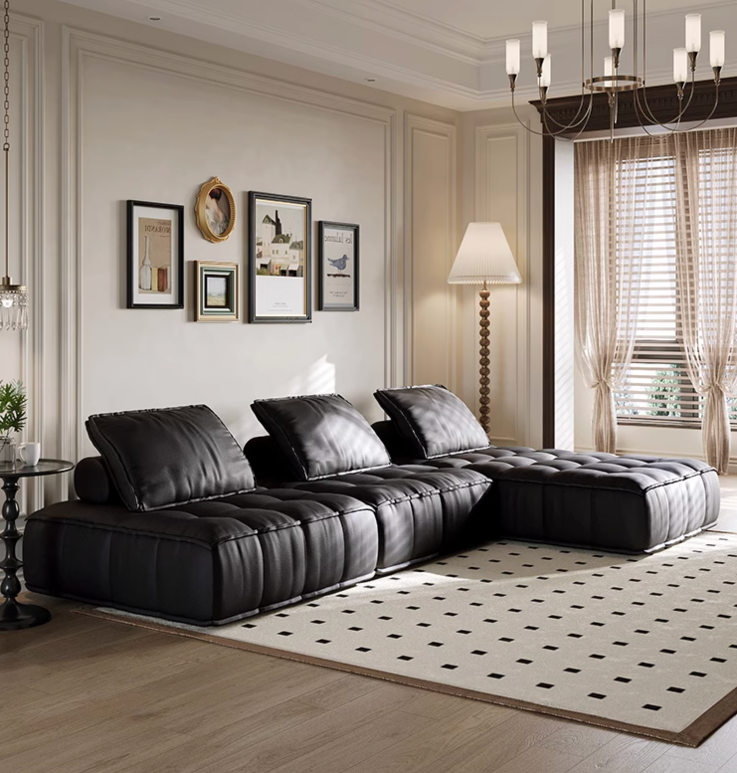 Lani Modular Seater Sofa, Single Seater, Black