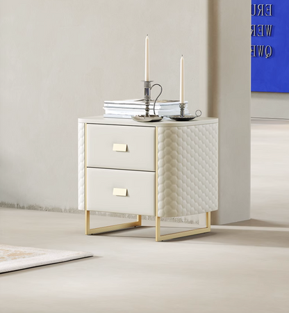 Baal King Size / Super King Size Bed, Leather, With Beside Table