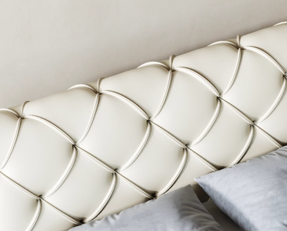 Baal King Size / Super King Size Bed, Leather, With Beside Table