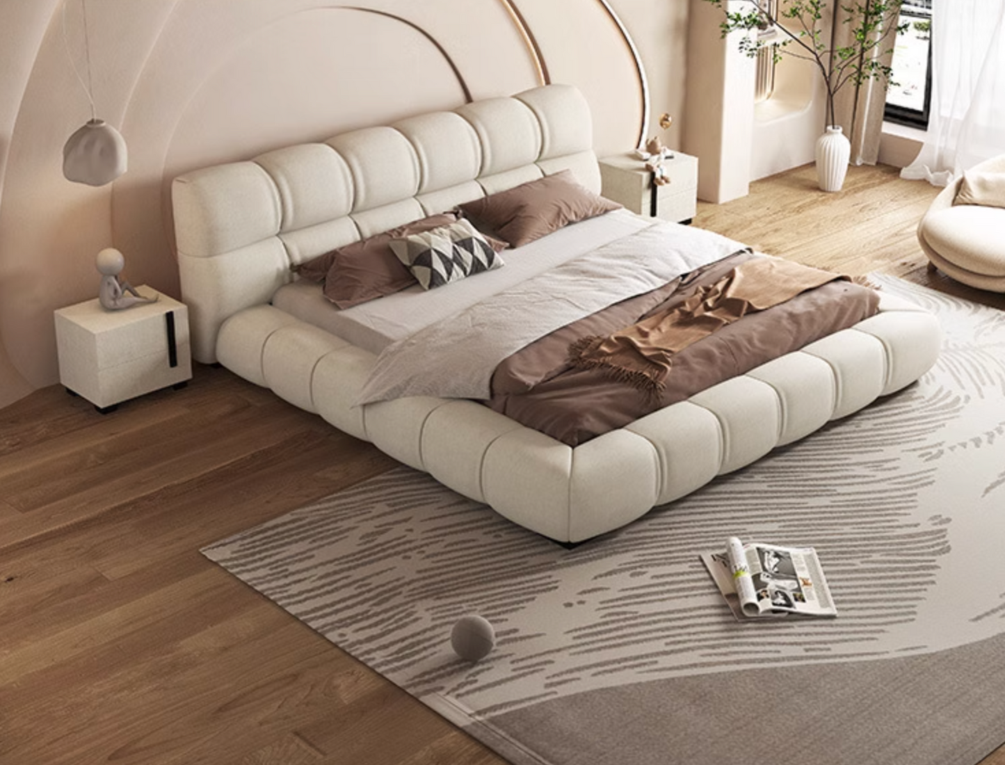 Bader King Size / Super King Size Bed, Velvet