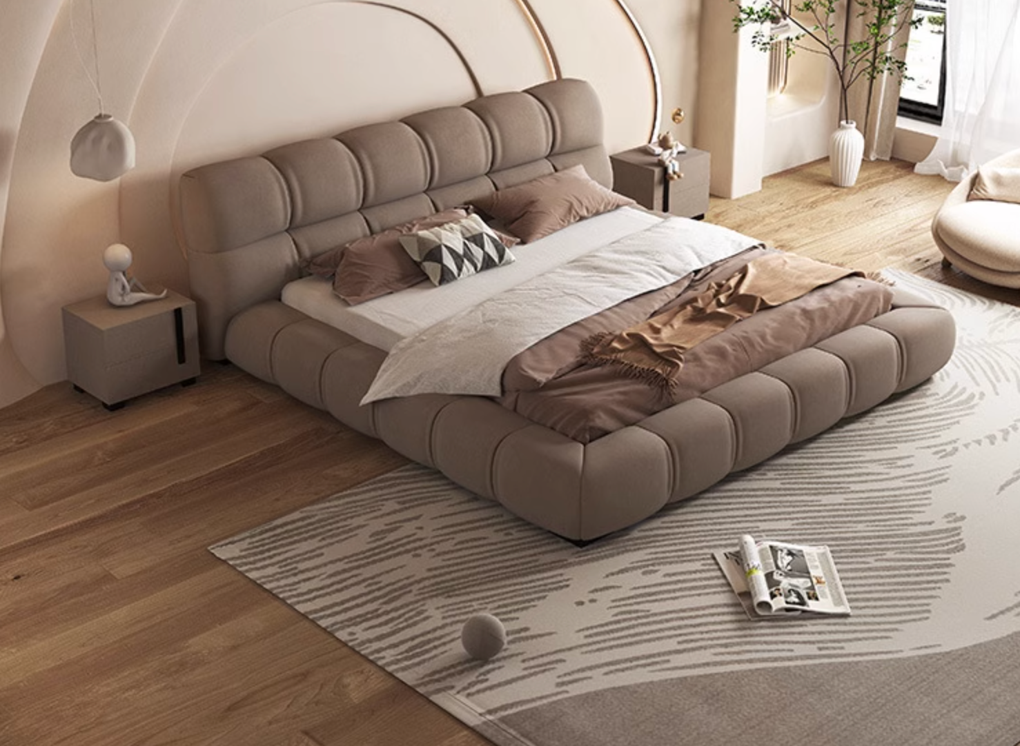 Bader King Size / Super King Size Bed, Velvet