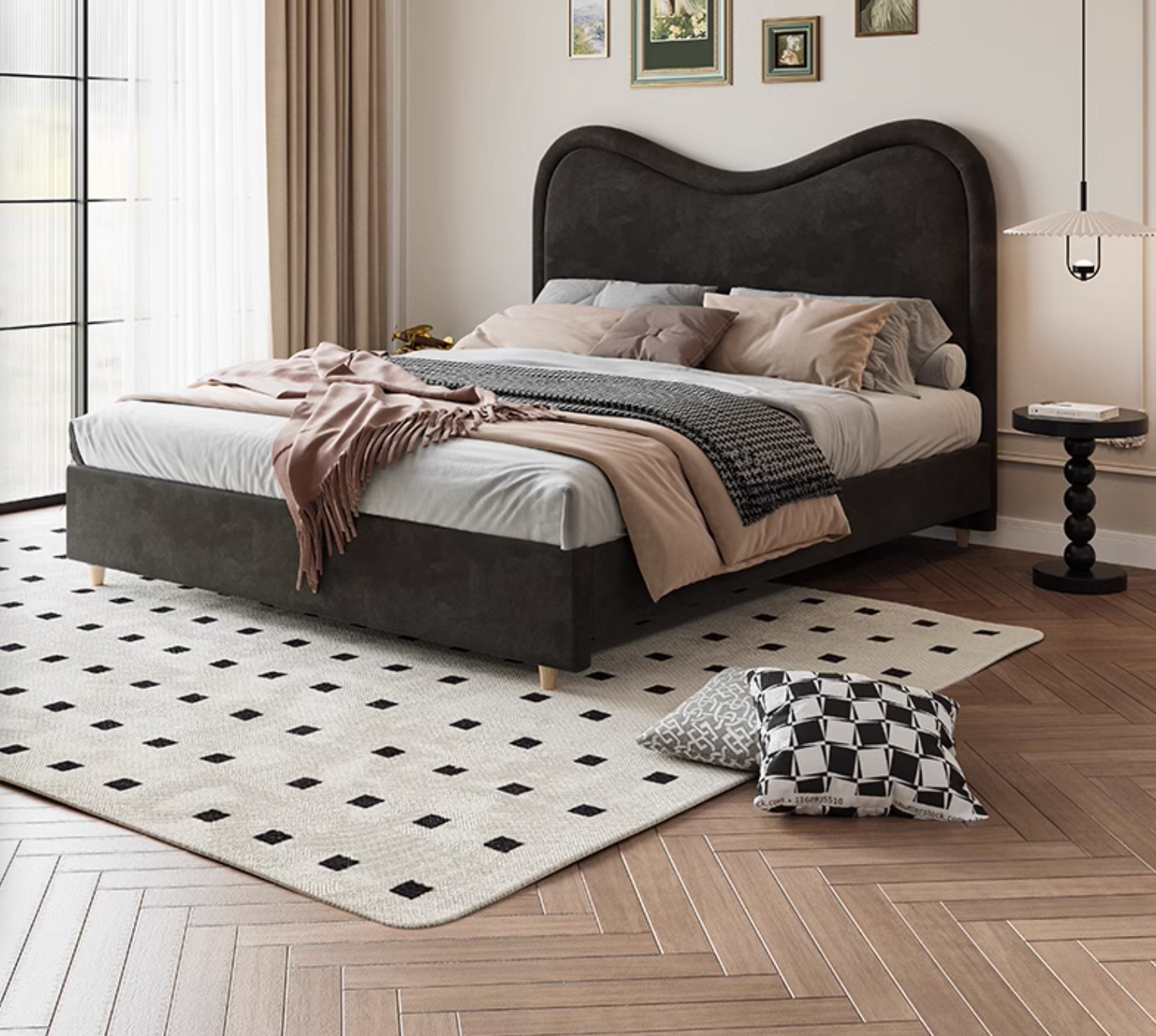 Baeyer King Size / Super King Size Bed, Velvet