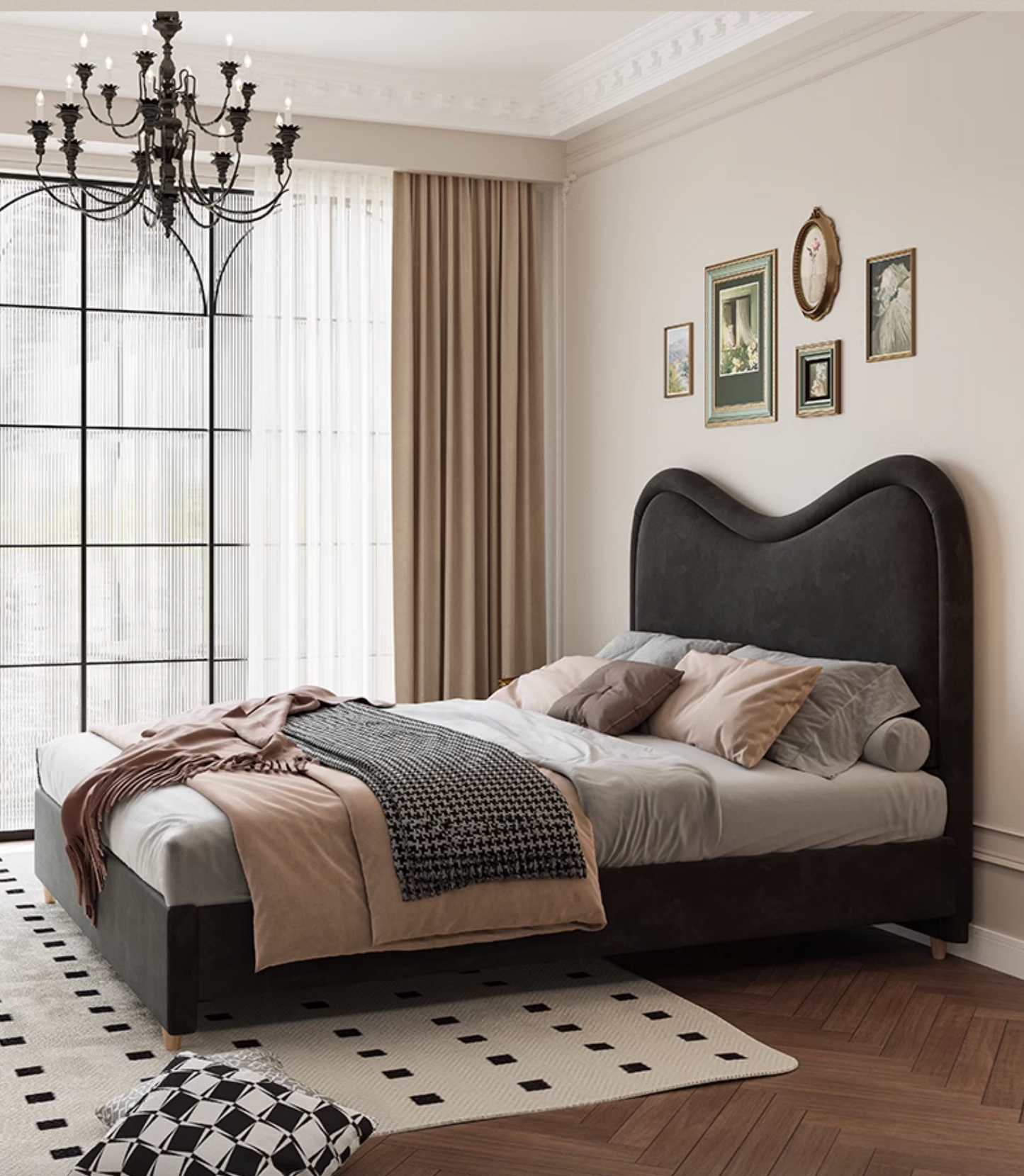 Baeyer King Size / Super King Size Bed, Velvet