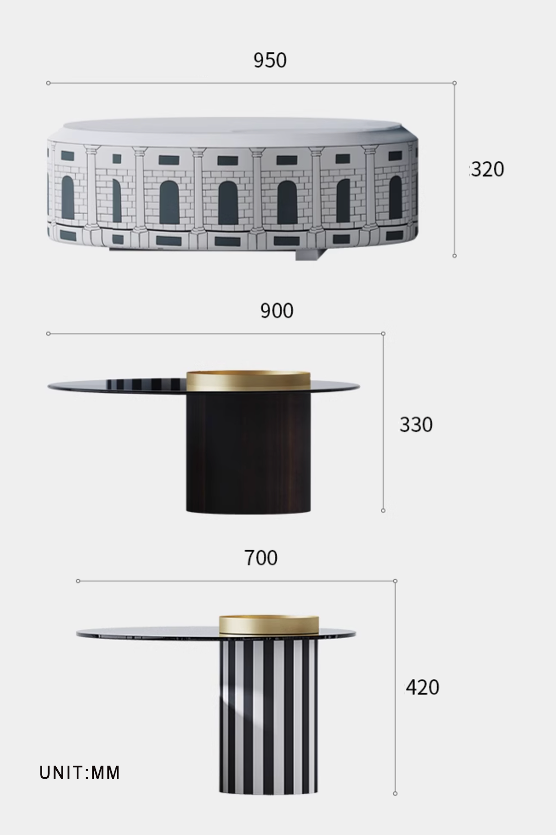 Calloway Nesting Coffee Table Set, 3 Tables