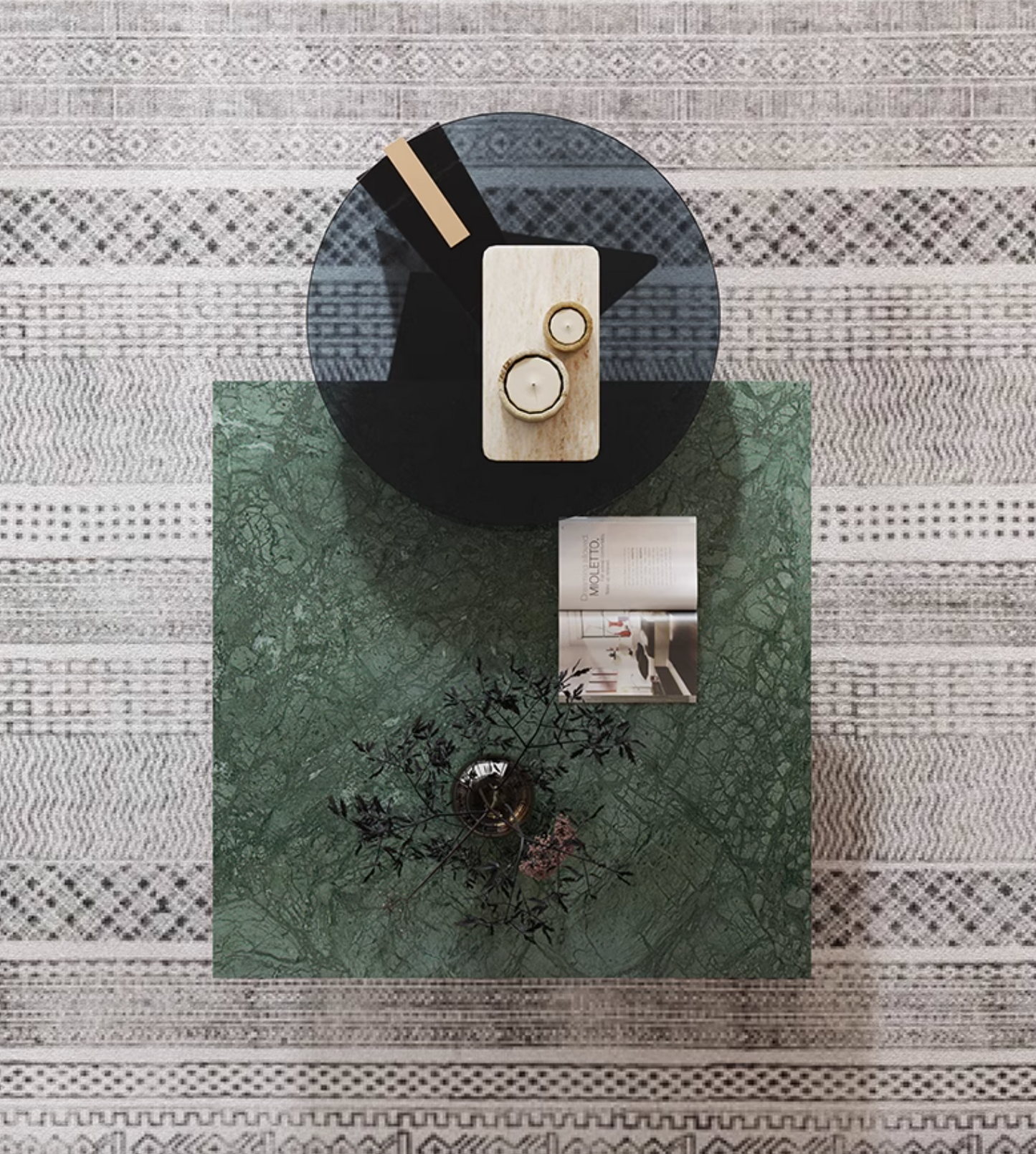 Caldwell Coffee Table Set, Marble