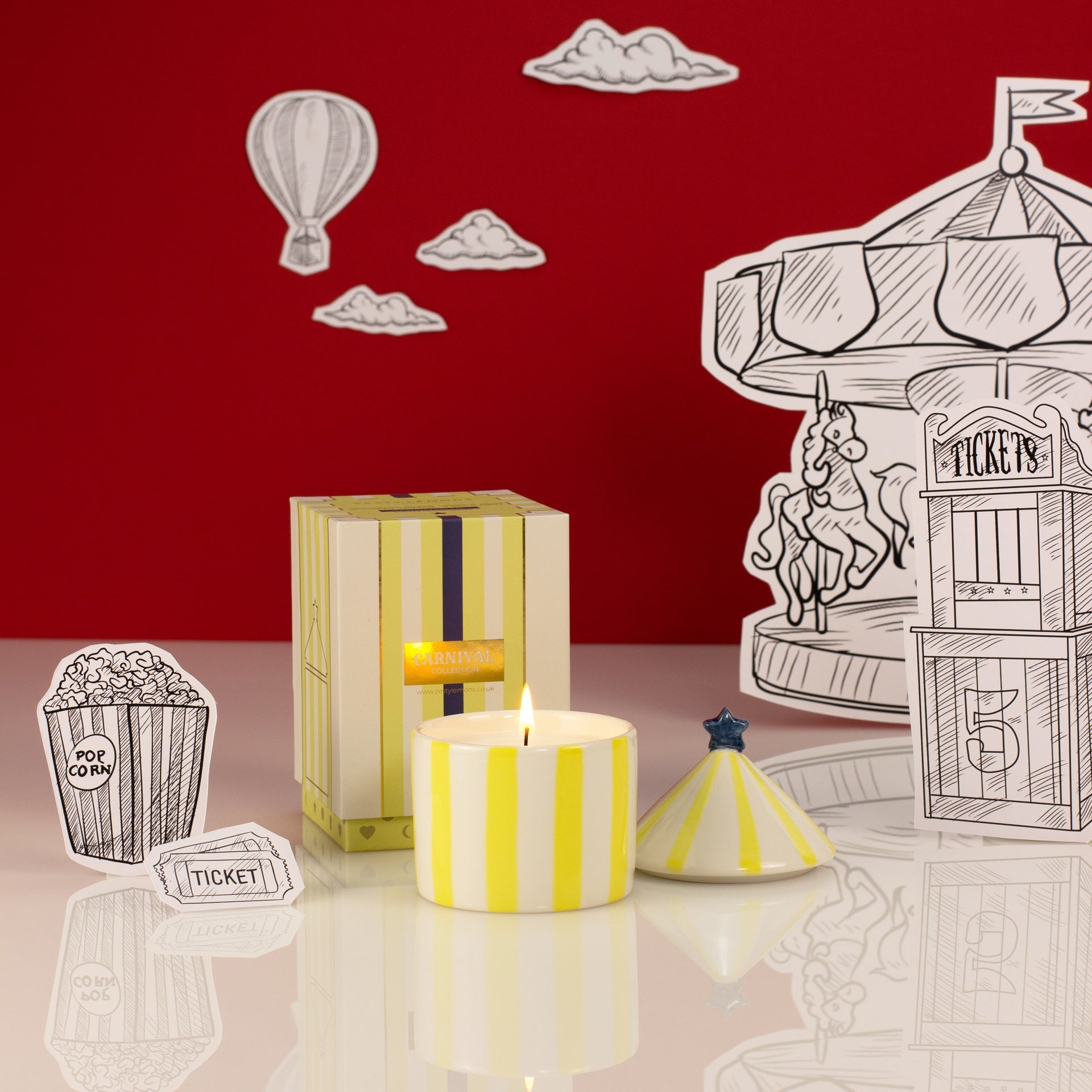 Carnival: Yellow Fortune Teller Candle - Amber & Bergamot