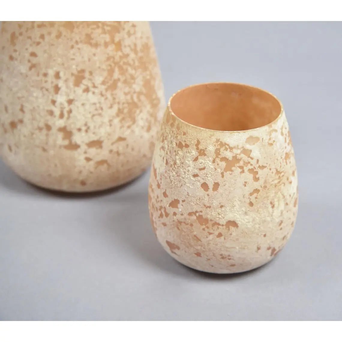 Abstract Orange Glass Votives (Set of 2)-1