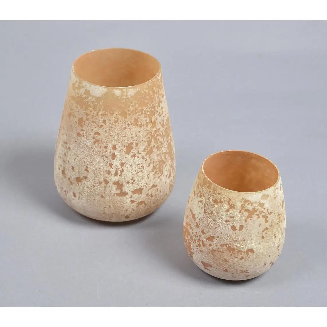 Abstract Orange Glass Votives (Set of 2)-2