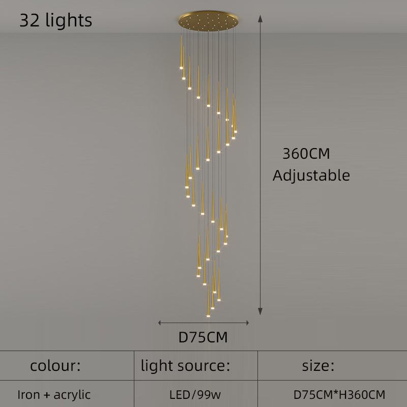 Minimalist Living Room Long Chandelier