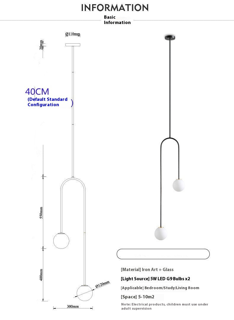 Nordic Minimalist Living Room Bedroom Dining Room Molecular Chandelier