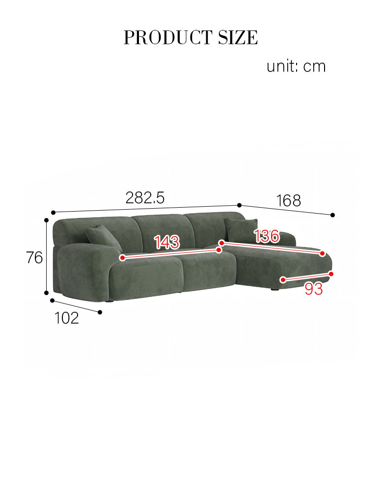 Alimov Three Seater Corner Sofa, Chenille