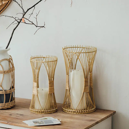 Rattan Candle Holder Living Room Bedroom Balcony Londecor