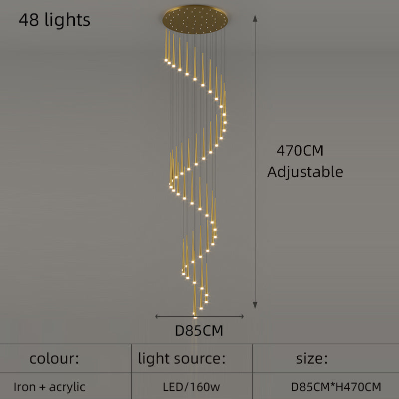 Minimalist Living Room Long Chandelier