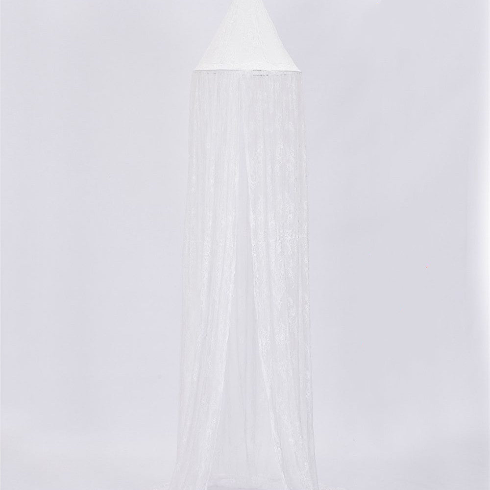 Magical Nights: White Lace Bed Curtain for Kids' Bedrooms