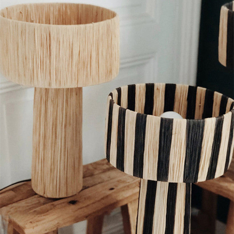 Japanese-style Hand-woven Living Room Bedroom Table Lamp Londecor