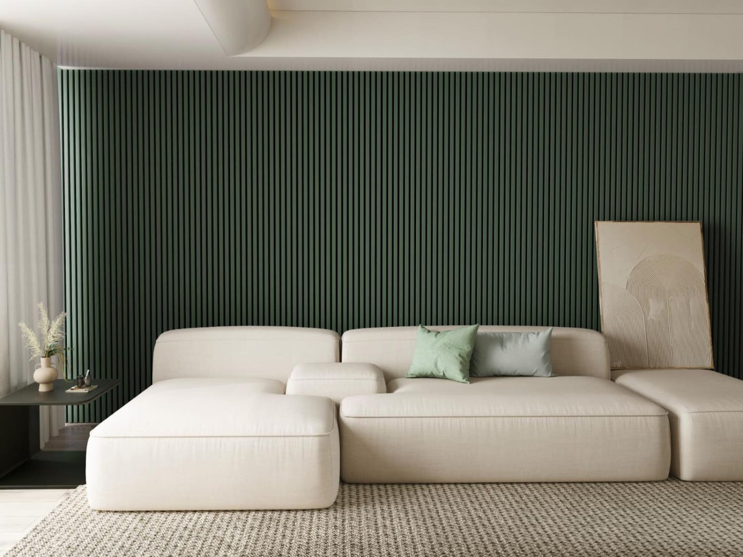 Coloured Acoustic Slatted Wall Panels