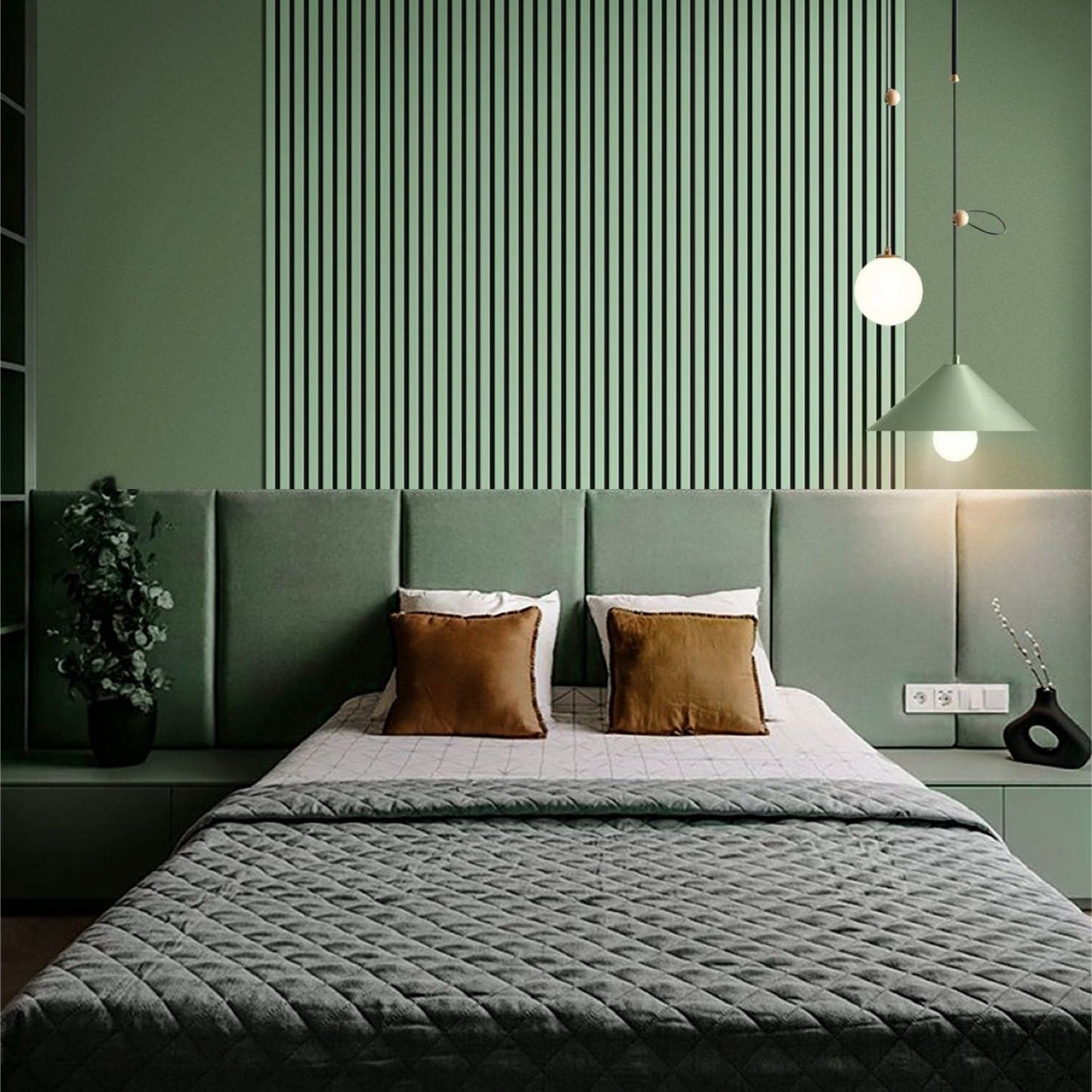 Coloured Acoustic Slatted Wall Panels