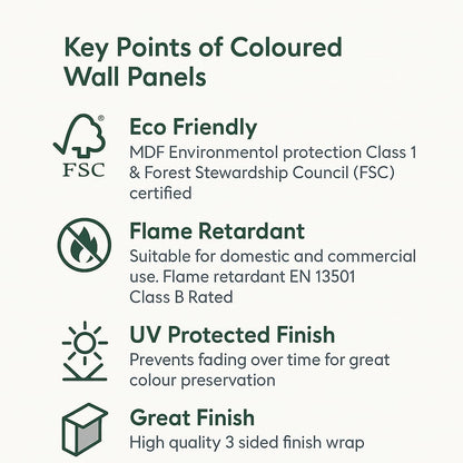 Coloured Acoustic Slatted Wall Panels