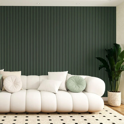 Coloured Acoustic Slatted Wall Panels