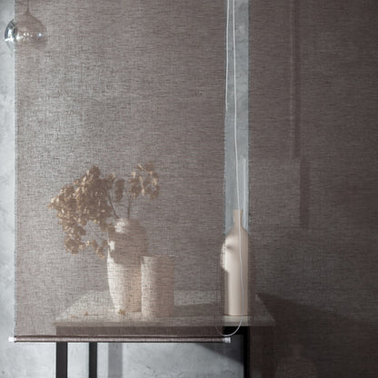 Smart Linen Roller Blind: Remote Control & Privacy (Punch-Free)