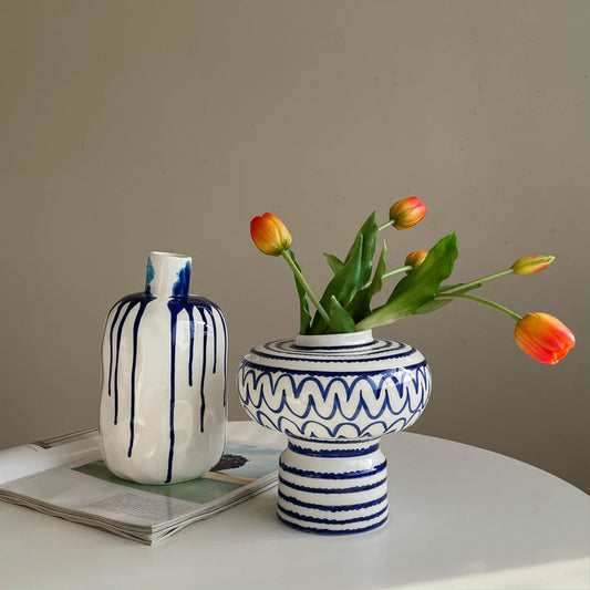 Striped Art Vase Londecor