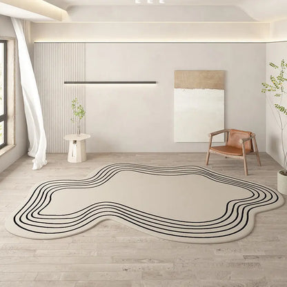 Modern Minimalist Imitation Cashmere Alien Striped Rug - Uniquely Chic and Cozy Londecor