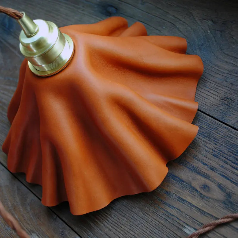 Hand-kneaded Personality Cowhide Bedroom Chandelier Leather Dining Room Lamp Londecor