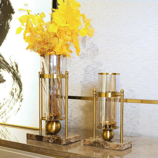 Modern Light Luxury Style Marble Vase Decoration Living Room Flower Arrangement Londecor