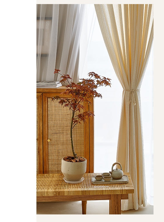 Warm Glow: Tawny Gauze Curtain - Perfect for Living Room, Bedroom, Balcony